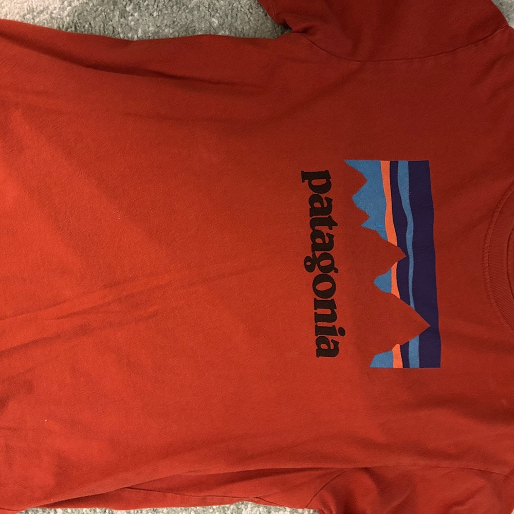 Patagonia Red Tee with Mountain Graphic